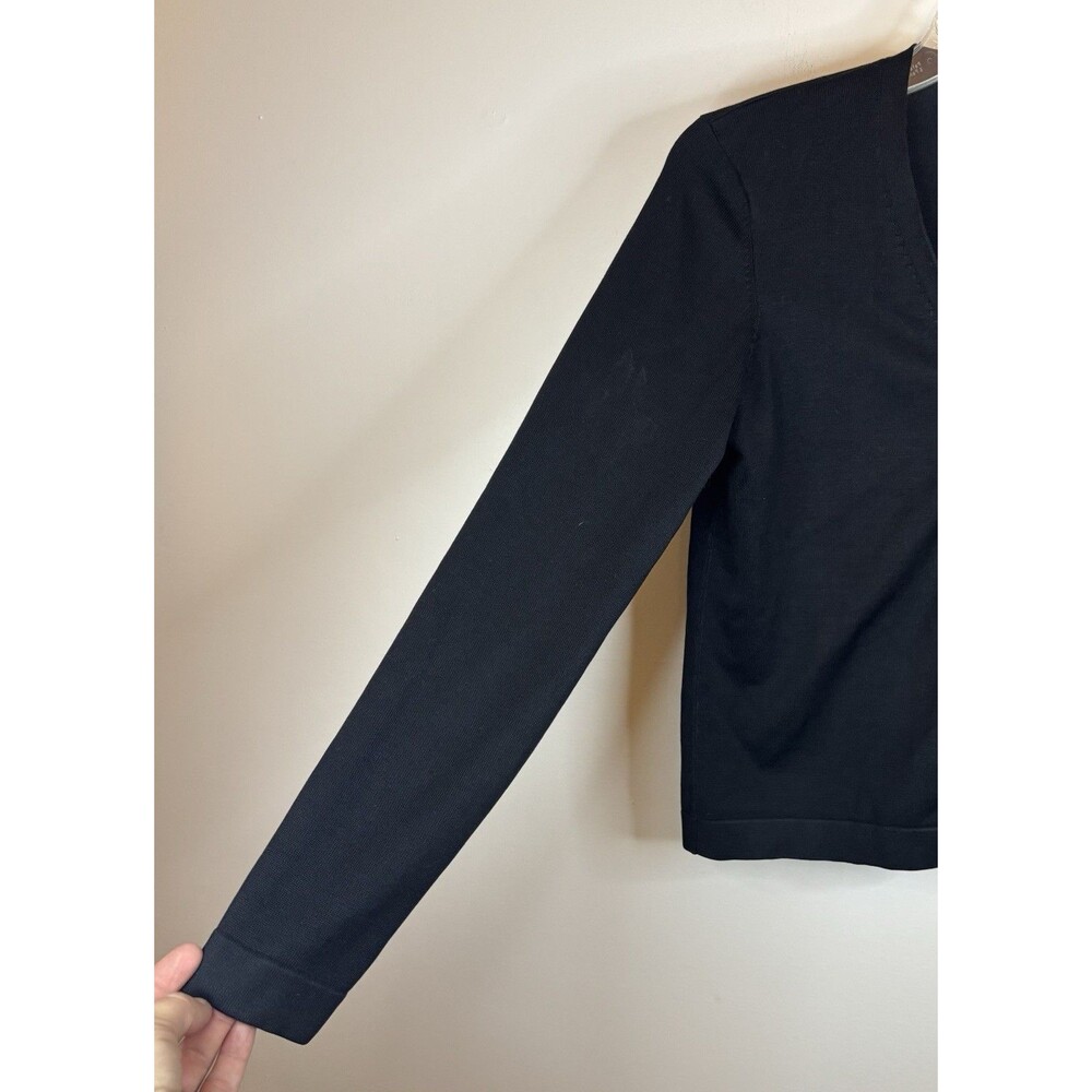 LAUREN RALPH LAUREN Black Silk Blend Cardigan Sweater Women Petite Small Buttons - Picture 5 of 9